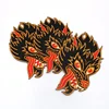 Iron-on Backed Fabric Customized Laser Cut Shape Wolf Animal Logo 100% Embroidered Patches for Children Clothes