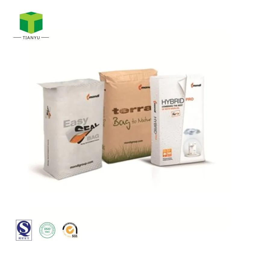 20kg Tile Adhesive Bag 25kg Brown Kraft Paper Gypsum Powder Valve Cement Customize Size
