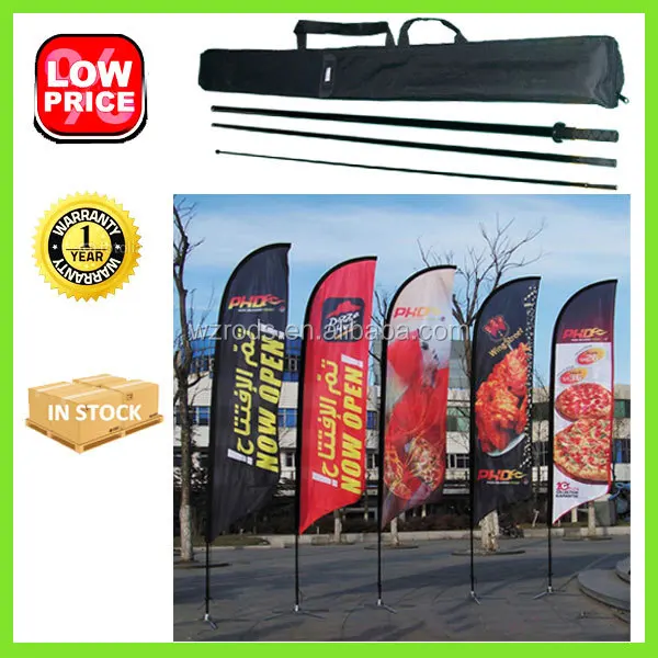 Top Value Carbon Fiberglass Flag Pole Teardrop Display Flag Banner Pole