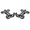 Fashion Cufflinks For Men Moustache Shaped Black Polished Beard Cuff Buttons