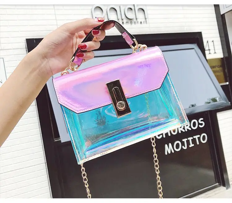 Factory Women's Clear Bag Jelly Color Transparent Handbag Pvc Purse ...