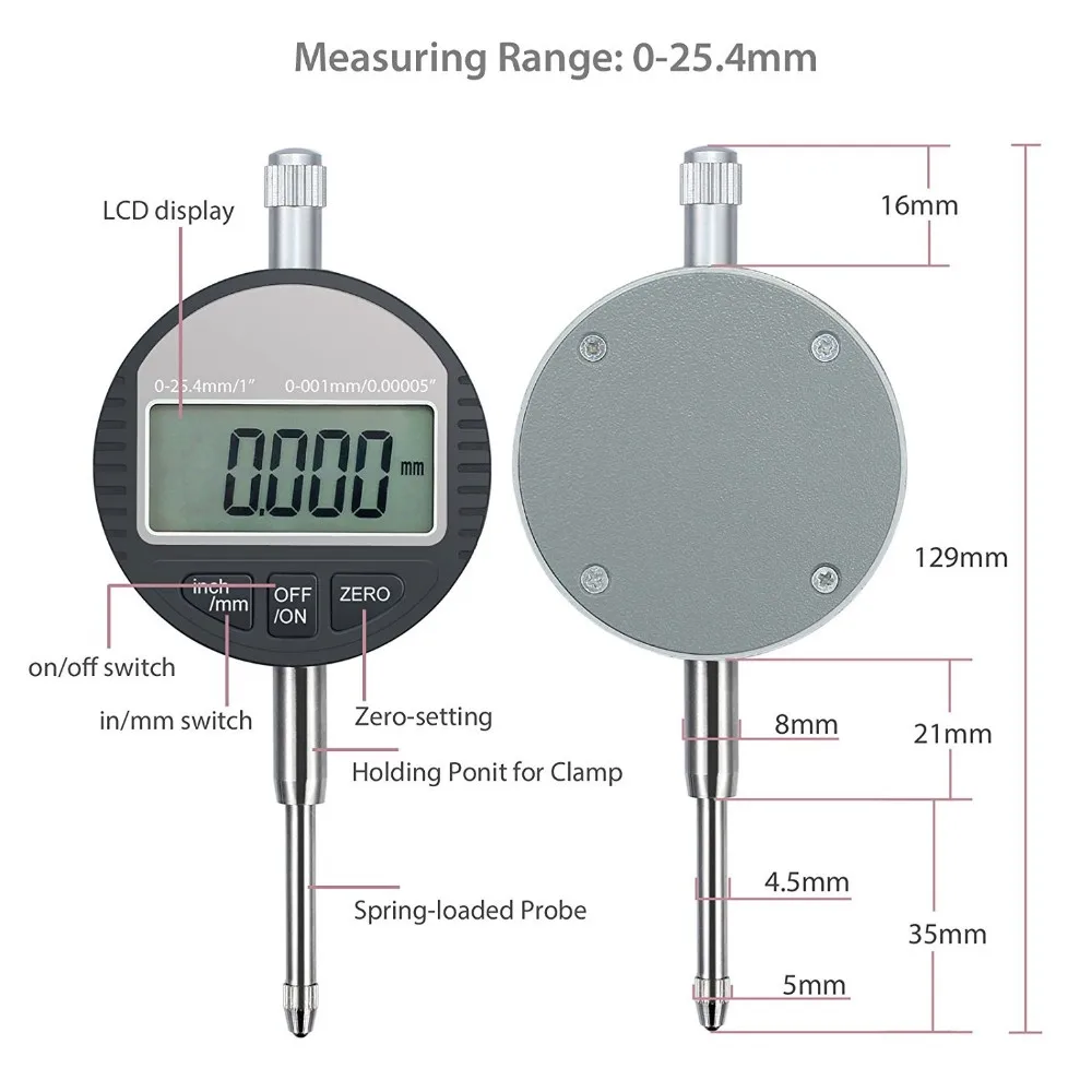 0.01mm Laboratory Electronic Digital Dial Indicator Dial Gauge