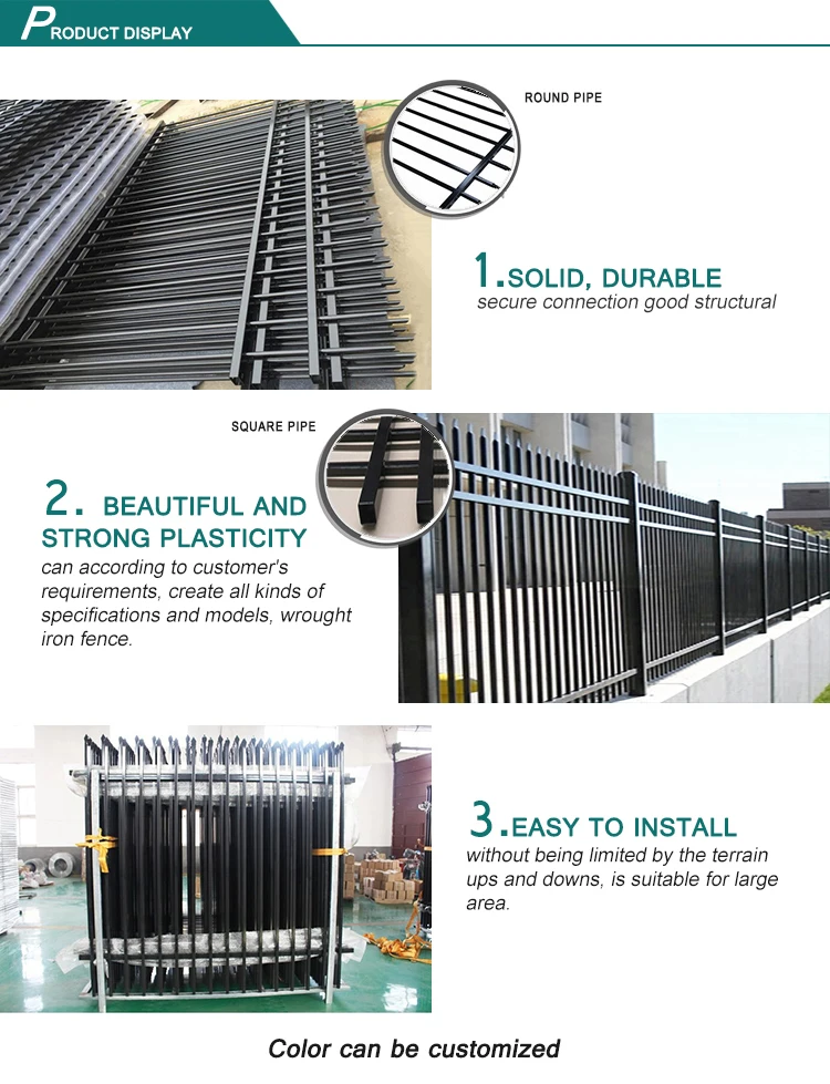 panneaux en acier tubulaires galvanisés de barrière de barrière en acier de jardin