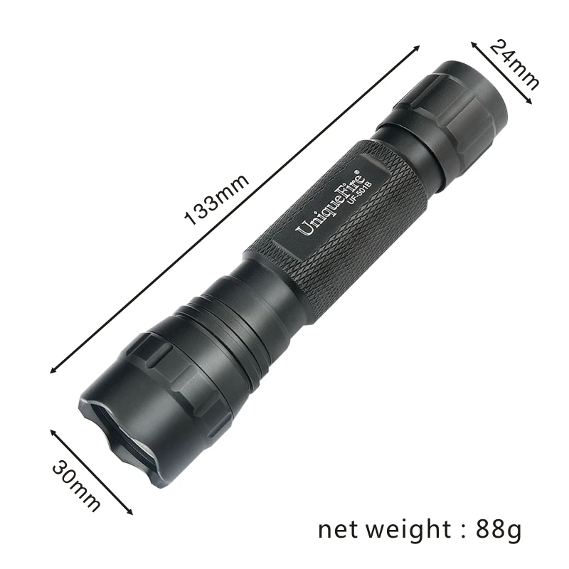 UniqueFire WF-501B high power rechargeable 3W LED 365nm Flashlight