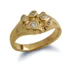 SRR0015 Stylish Gold Plated Dog Paw Ring 316L Stainless Steel Dog Ring with Rhinestone Setting