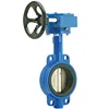 Industrial Worm Gear Operated Dn200 Low Pressure Steel Centre Carbon Steel Wafer Style Butterfly Valve