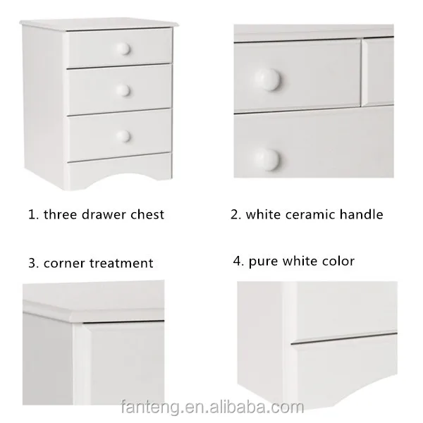 Classic 3 Drawers Kd Melamine Chest Of Drawer Home Living Room