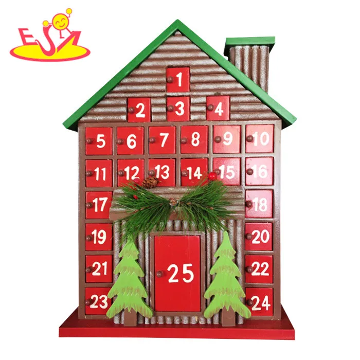 Wholesale High Quality Wooden Advent Calendar Craft Merry Christmas Wooden Advent Calendar Craft