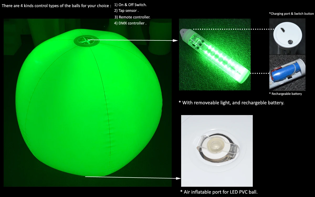 Remote Control Outdoor Party Beach Inflatable LED PVC Ball light