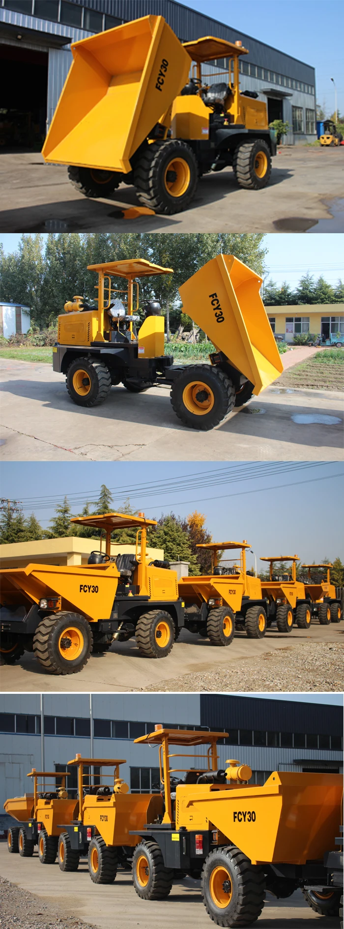 Fcy30 Construction 4wd Mini Dump Truck Diesel Tipper Transporter Truck