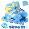 Top Selling Light Up Wheels Inline Skates Rolloer Shoes Skating Skiing for Children with Helmet and Protection