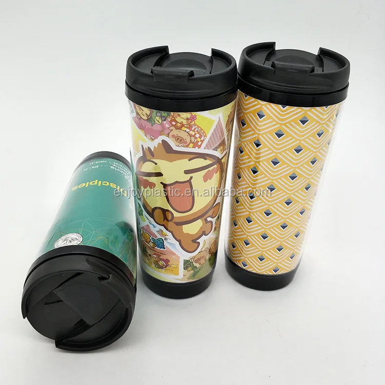 Wholesale Cheap 12oz Multiple Patterns Plastic Coffee Mug Travel Mug With Filp Lid Buy 12 Oz