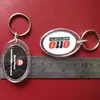 High Quality Souvenir plastic photo insert keychain in oval shape