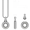 bass base silver middle-empty circle ash pendant
