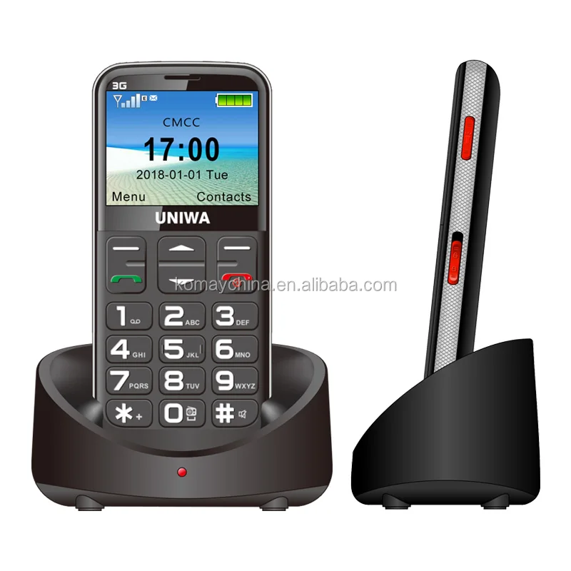 Uniwa V808g Mobile Phone 3g Wcama Sos Button 1400mah 2.31 Inch Screen