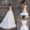 China guangzhou white color cap sleeve satin wedding gown dress bridal for lady