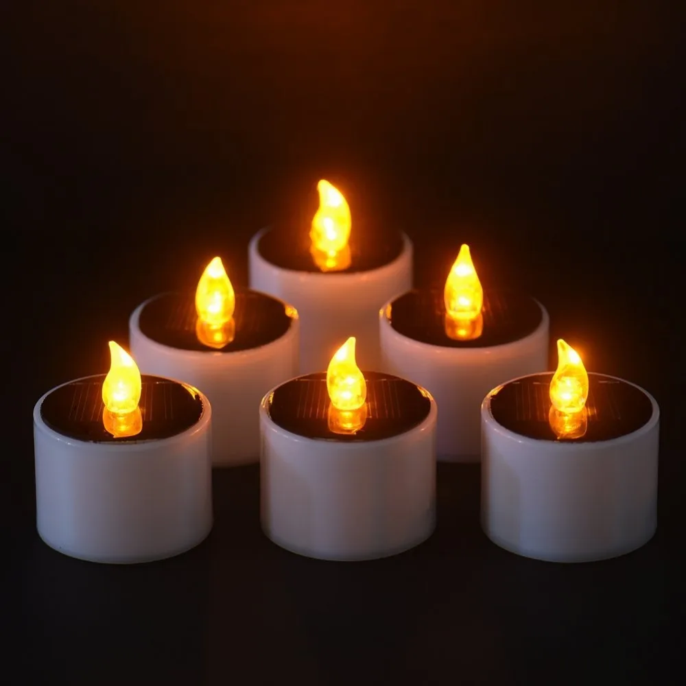 Solar Power Candles-flameless Light for Outdoor Use or Home Decoration set of 6