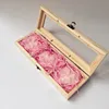 Rectangle 3 grids small wooden box packaging with window wholesale 27*9.5*5cm