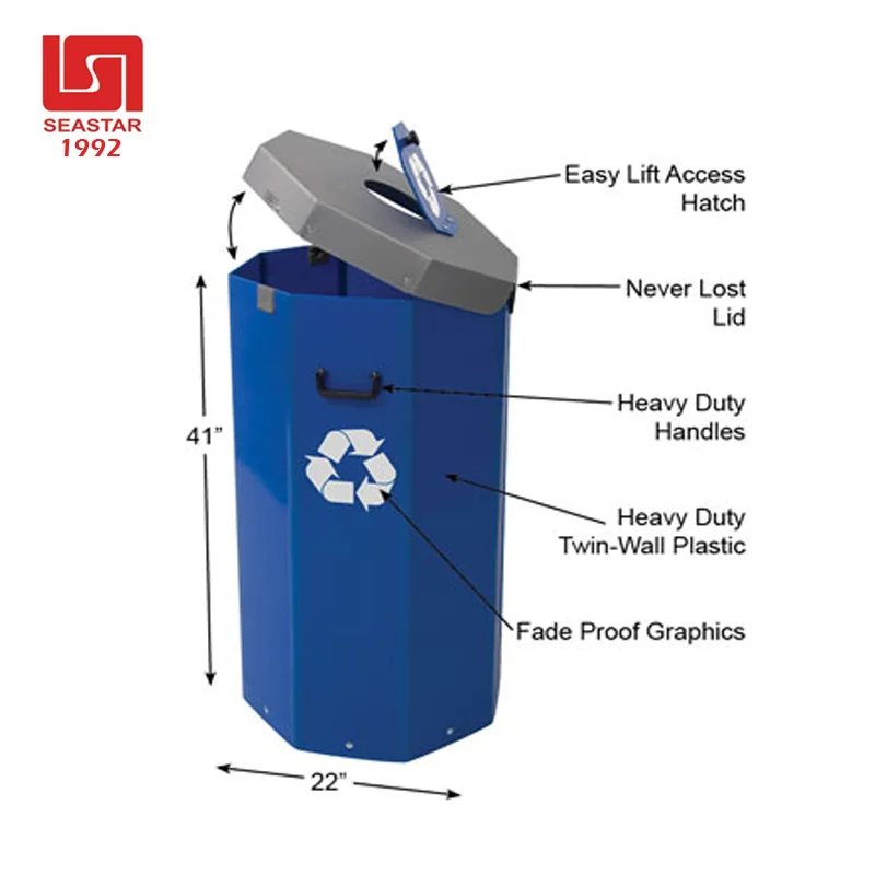 Recycling Bins Corrugated Plastic Trash Bin Blue Recycled 4mm5mm