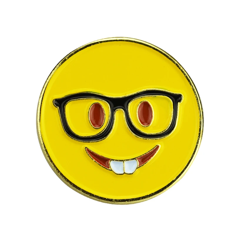 custom promotion gift soft enamel collar pin emoji badge with