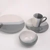Ceramic home tableware brands of porcelain fine 16pcs grey stoneware dinner set
