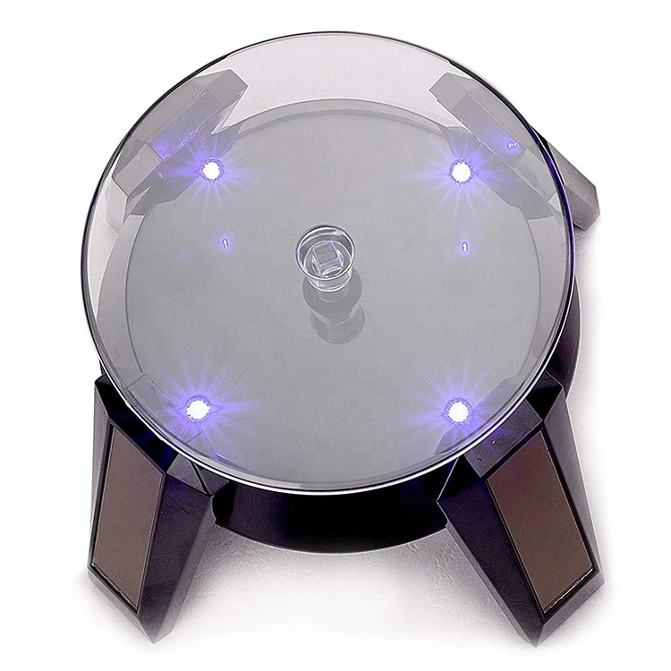 Solar Powered Display Stand Rotating Turntable With Led Light Buy Battery Powered Display