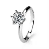 18k white gold one moissanite engagement solitaire ring