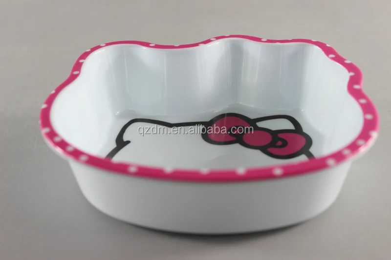 KT heart Shape Melamine Child Bowl Plastic Dessert Bowl