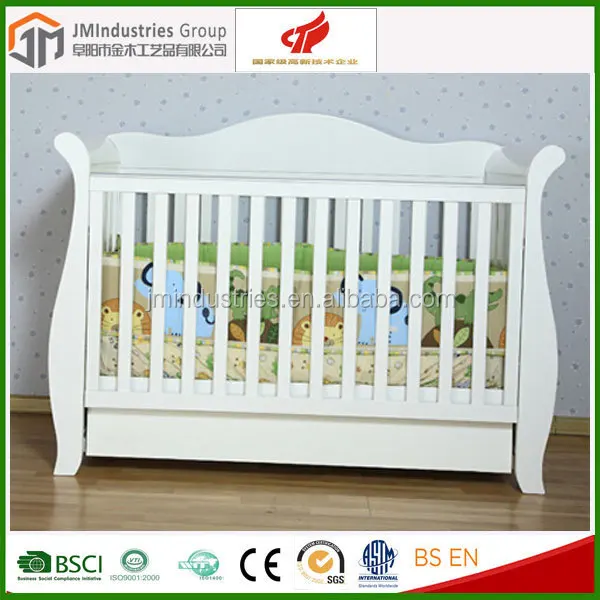 With Storage Drawers Solid Wood Baby Crib Baby Cot Bed Prices