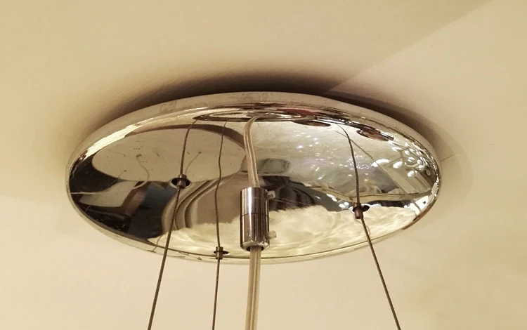 Modern Circular Ring E27 Bubble Bulb Chrome Blown Glass Chandelier pendant light