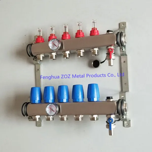 5 Loop Radiant Floor Heating Manifold,Stainless Steel Pex Manifolds For