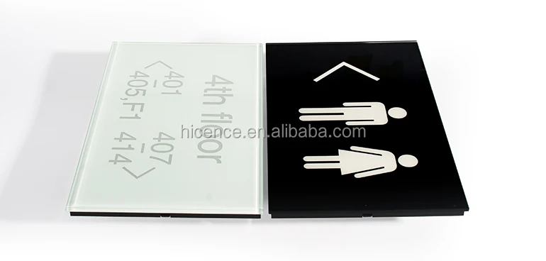 Crystal Glass Plate Hotel LED Lighted Door Room Number Level Number Direction Signage