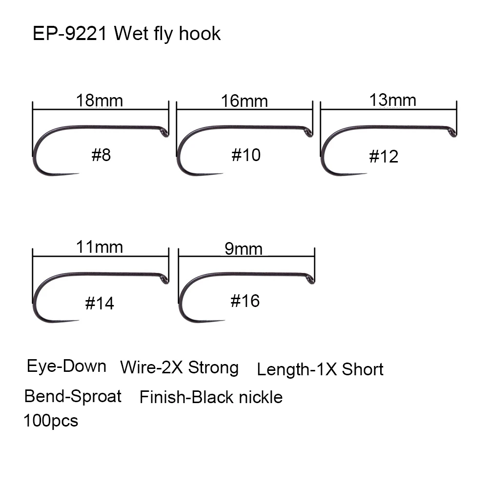 Competition Barbless Fishing Hook Ep9221 Wet Fly Hooks No Barb Fishing