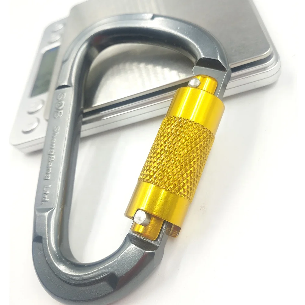 Factory 24KN Aluminum Snap Hook Heavy Duty Carabiner With Screw for Climbing,Hammock,Camping
