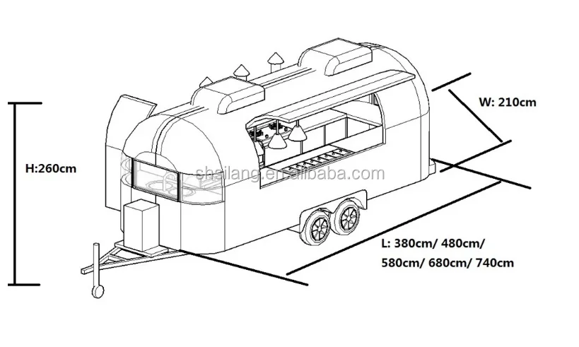 mobile food cart food trailer ice cream snacking mobile food truck details