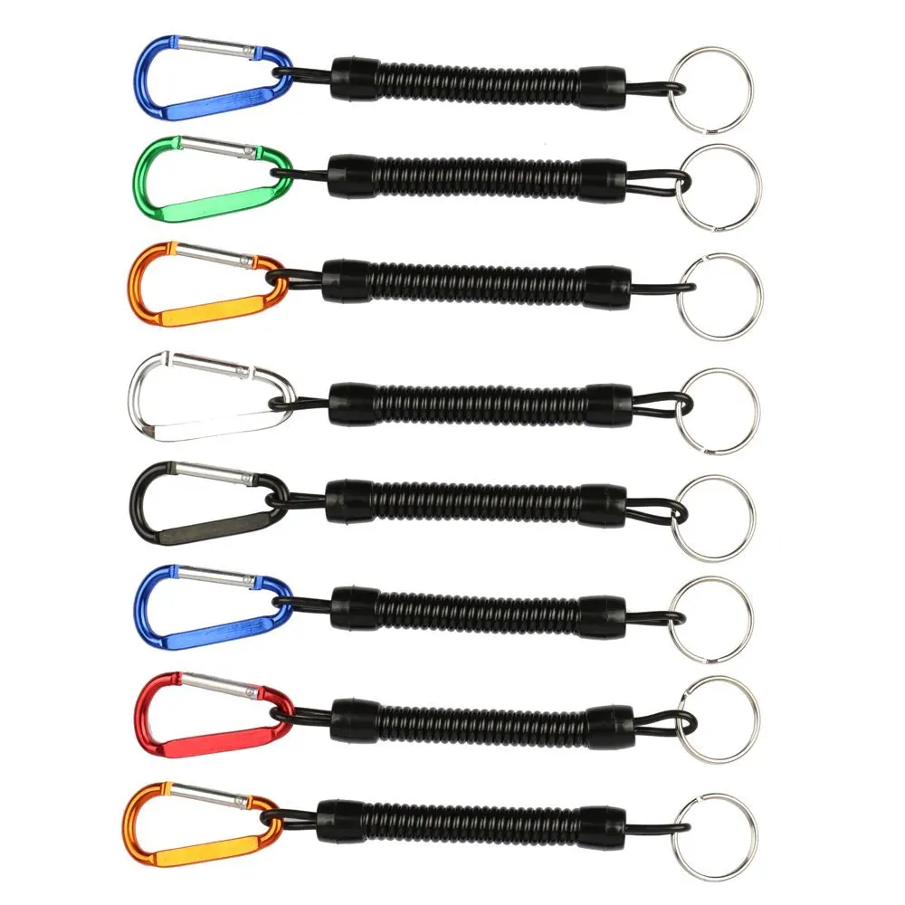 Colorful Pvc Coated Steel Cable Lanyard With Carabiner Holder - Buy 