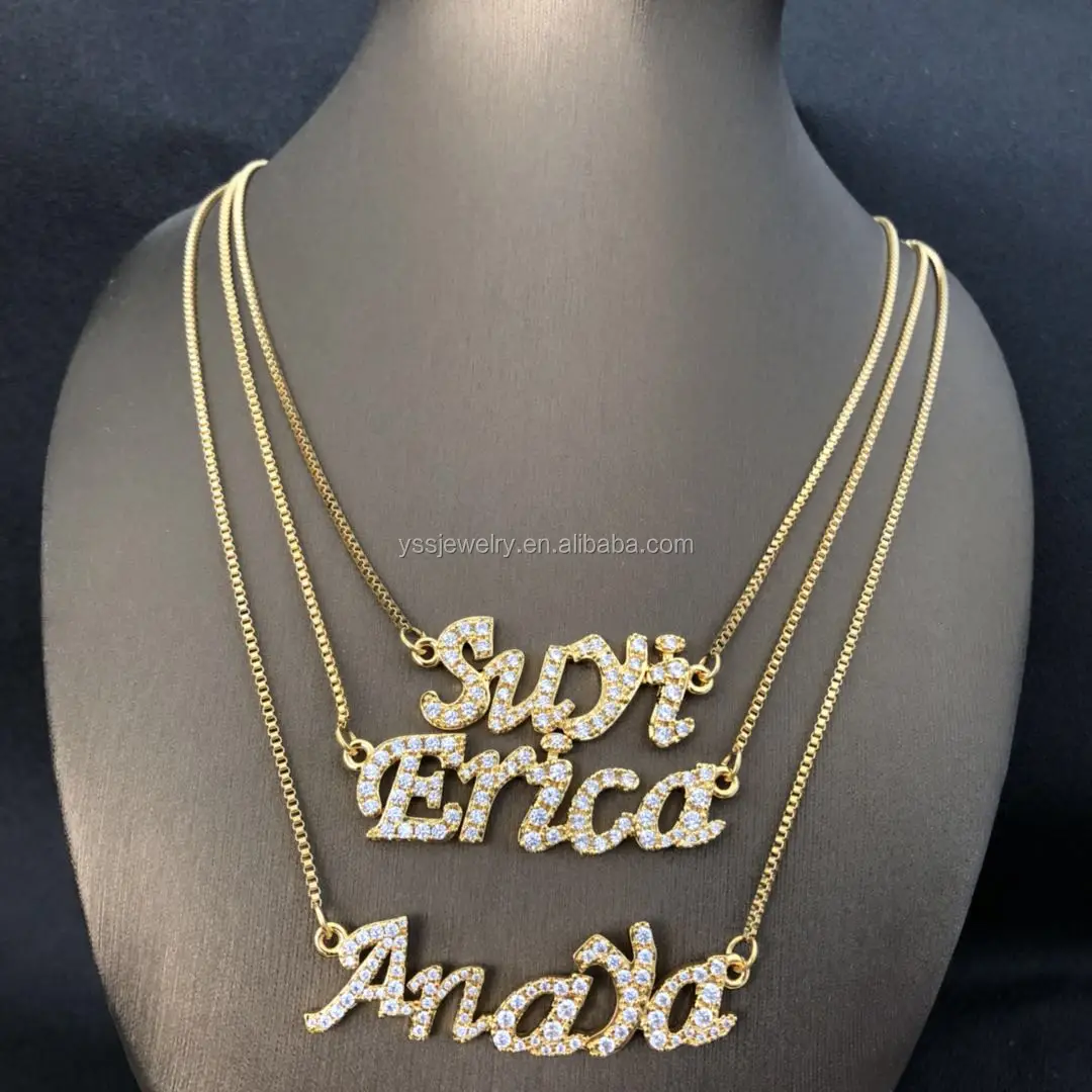 Wholesale 18k Gold Custom Women Letter Name Design Pendant Necklaces ...
