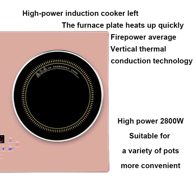 Professional Fashion Pink Double Burner Induction Cooktop Easy Cook