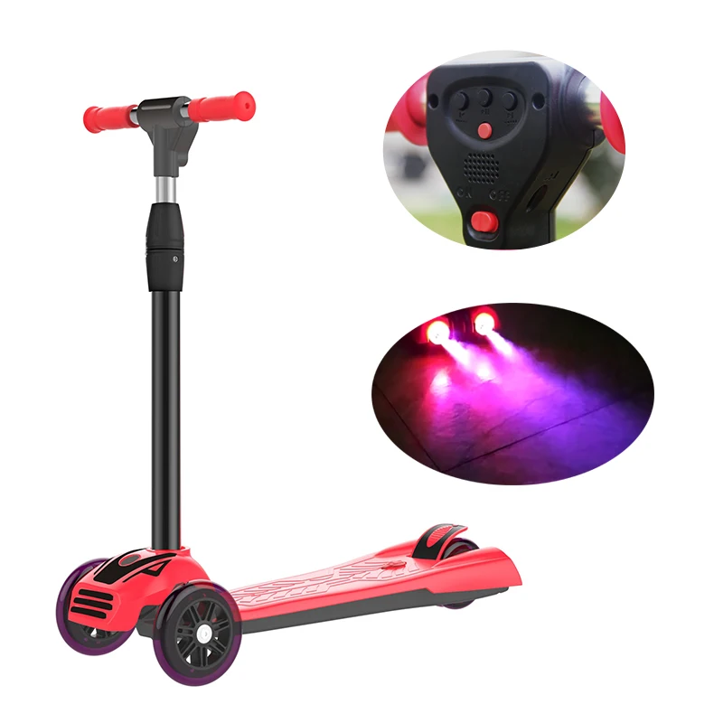 Led Wheel Kids Foot Spray Scooter Water Gas Kick Pedal Mobility E