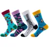 2019 Novelty mid tube art floral cute monkey combed cotton mens socks
