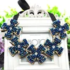 Fashion Jewelry Alloy Flower Ribbon Rhinestone Necklace Online Shop Jewelry