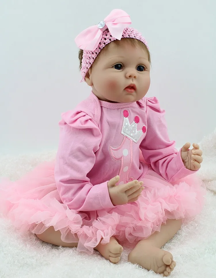 Handmade Lifelike Baby Girl Doll 22" Silicone Vinyl Reborn ...