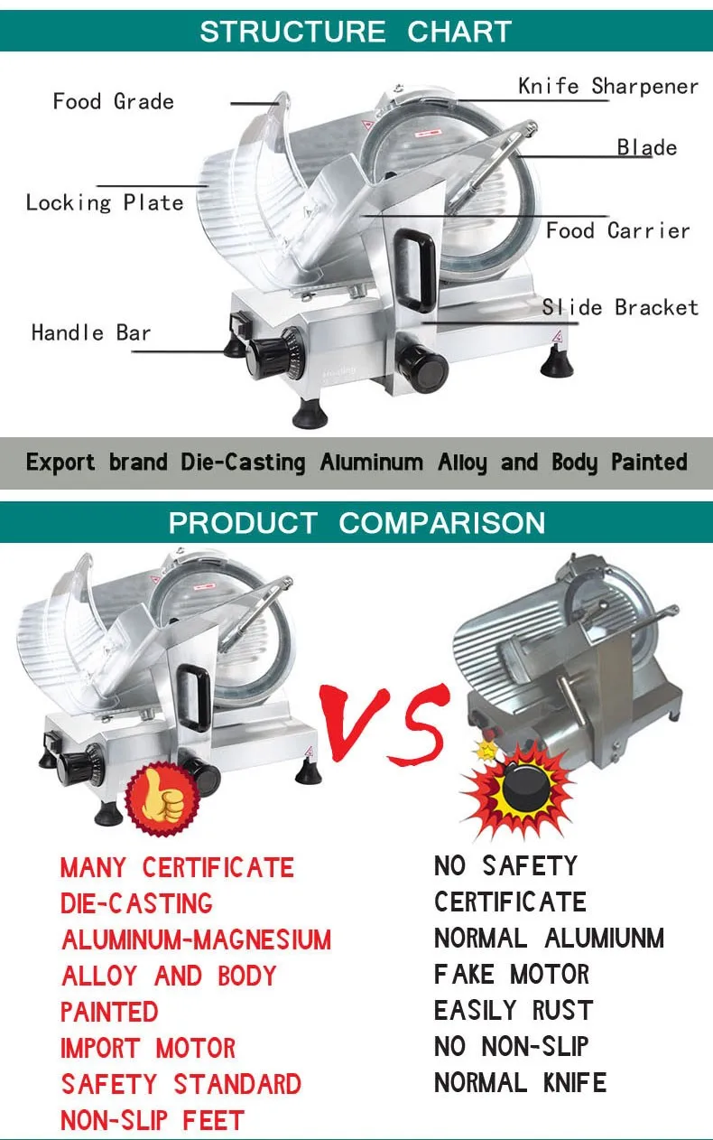 hot meat slicer HBS250A industrial meat slicer Economical Meat Slicer