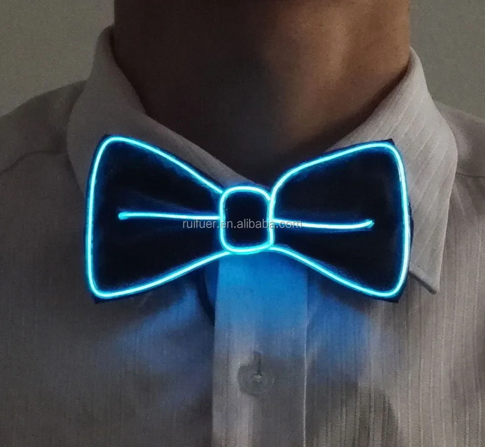 Light Up Bow Tie Led El Wire Tie For Party Christmas Rave Party Gift