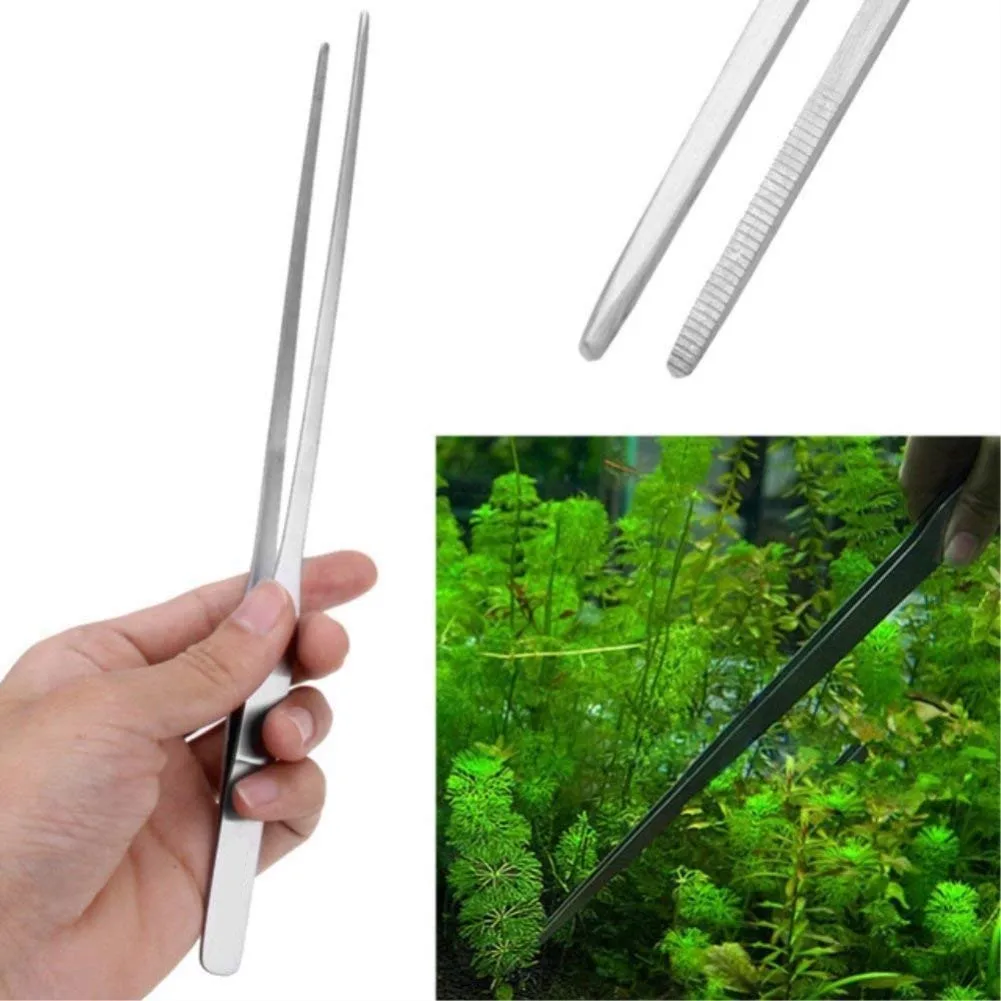 uxcell Aquarium Straight Tweezers 19 Inch Stainless Steel Extra Long Fish Tank Aquatic Plants Forceps Clip 