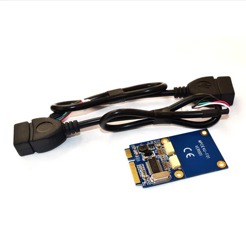 Mini PCI-E PCI Express to 5-pin Dual USB 2.0 Adapter Riser Card Extender 