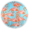 Flamingo Microfiber Beach Towel , Custom Printed Beach Throw Indian Mandala Round Tapestry Roundie Yoga Mat Gymnastics Yoga Mat