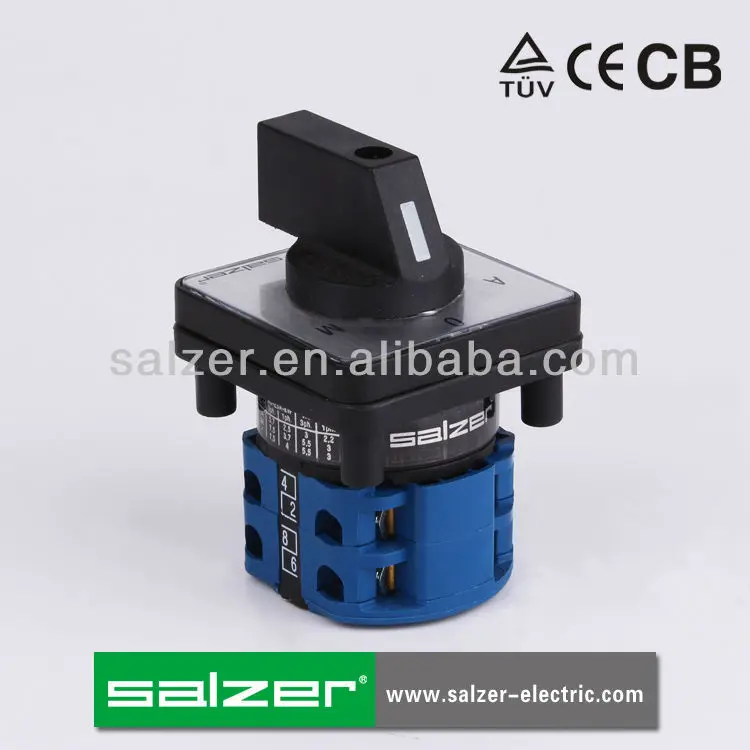 Salzer Sa16 Auto Manual Changeover Switch 16 Amp Aom 2 Pole 61026 Motor Switch Rotary Cam