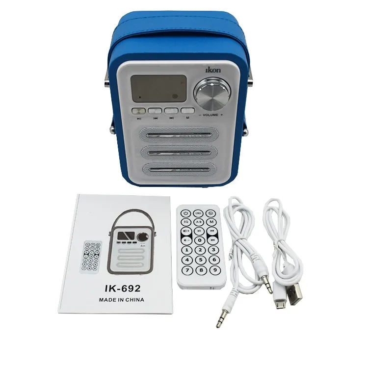 FM radio built-in microphone loudspeaker hands-free speaker phone calling TF/AUX/USB connector - ANKUX.COM