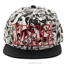 Comics Text Logo Black & White Superhero All Over Print Snapback Hat